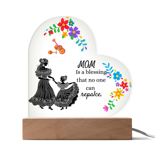 For Mom Design 2.0 / Printed Acrylic Heart Plaque w/ LED