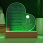 To My Beautiful Wife/ Printed Acrylic Heart shape plaque w/LED
