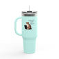 Insulated Travel Mug 40oz — "Computers Kinda Stress Meowt" Cat Design