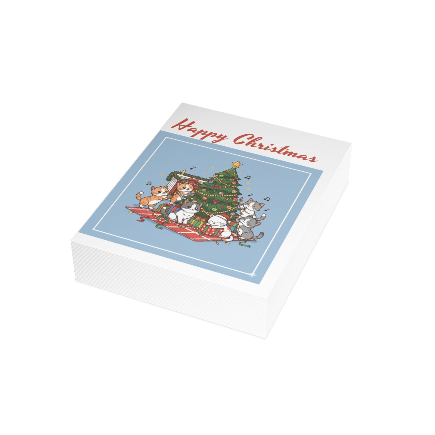 Tarjeta de felicitación navideña de gato: "Feliz Navidad" (individual o multipack)