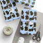 Naughty Kitten Pattern Wrapping Paper Roll – Festive Black Cats on Sky Blue (Gift Wrap)