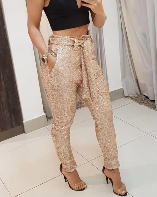 Women's pants pencil style pants/w Sash Belt