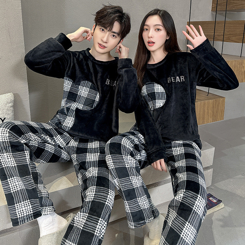 Matching Fleece Couples Pajamas sets For Men and Women, Plus Sizes