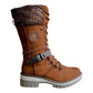 Nuevas botas de nieve americanas y botas de montar de estilo europeo para mujer de otoño e invierno