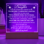 To My Beautiful Daughter/ Brightest Chapter Engraved Acrylic w/LED
