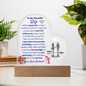 To My Beautiful Wife/ Printed Acrylic Heart shape plaque w/LED