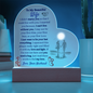 To My Beautiful Wife/ Printed Acrylic Heart shape plaque w/LED