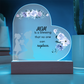 For Mom Design 1.0 / Printed Acrylic Heart Plaque w/ LED base