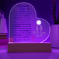 To My Beautiful Wife/ Printed Acrylic Heart shape plaque w/LED