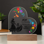 Para mamá Design 2.0 / Placa de corazón de acrílico impresa con base LED