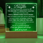 To My Beautiful Daughter/ Brightest Chapter Engraved Acrylic w/LED