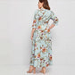 Women's V-neck Rose-Floral Dress plus size