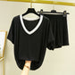 Fashion Color Contrast Pajamas for Women 2pcs set