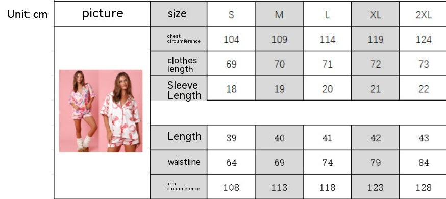 Satin Printed Valintine /Two-piece Pajamas Suit for Women